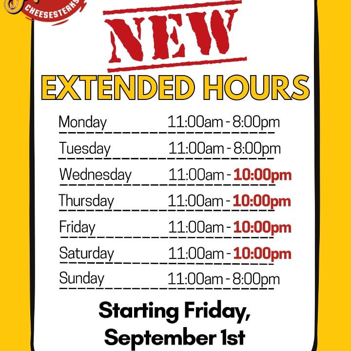 New Hours! 