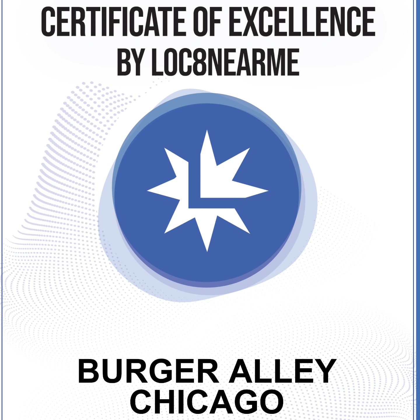 Certificate of Excellence from Loc8nearme