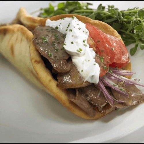Steak Tip Gyro Dinner.