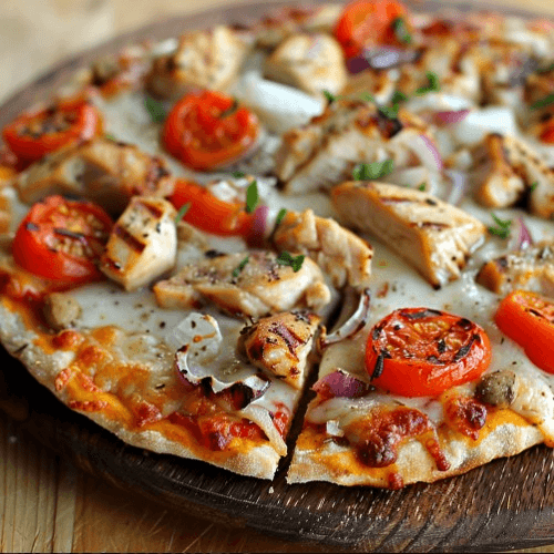 Grilled Chicken Thin Crust Pizza