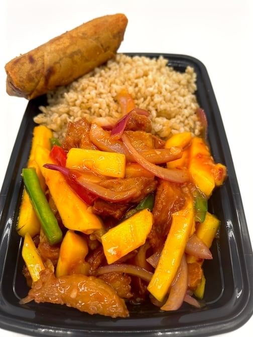 Mango chicken lunch special.