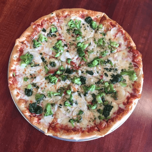 White Cheese Pizza with Broccoli