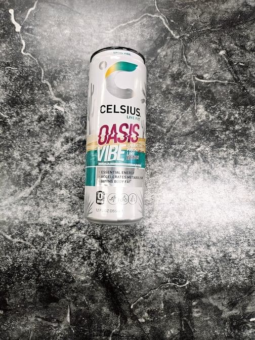Celsius Oasis Vibe Sparkling Prickly Pear Lime 12 Oz.