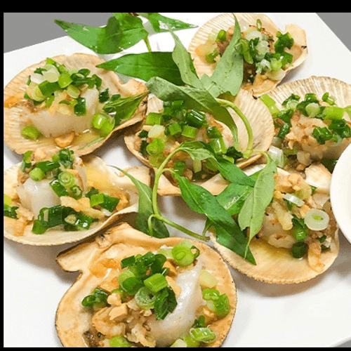 Grilled Scallops with Ginger & Scallion