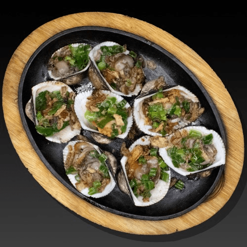 Grilled Blood Clam with Butter & Scallion 