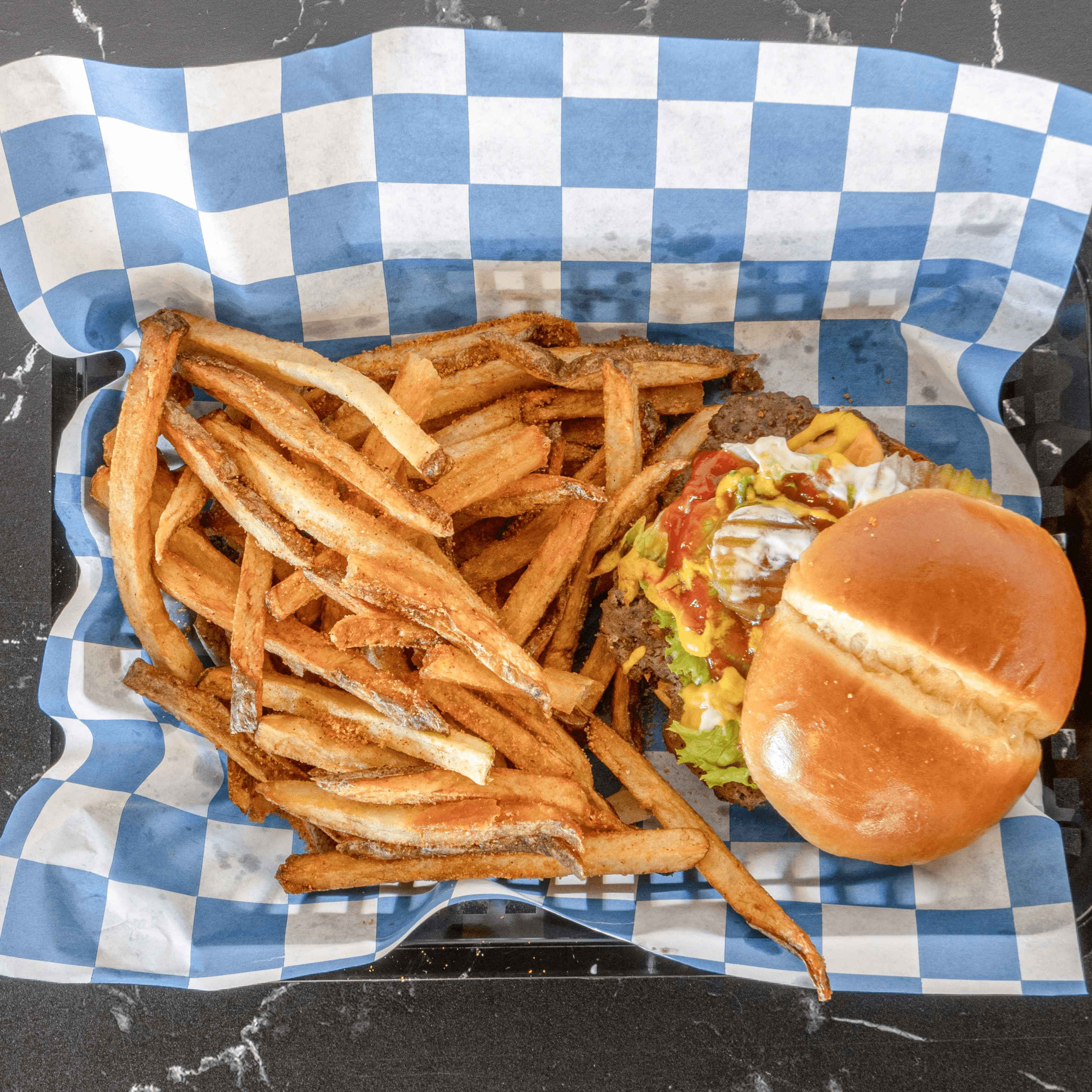 1/3 Burger with Fries.