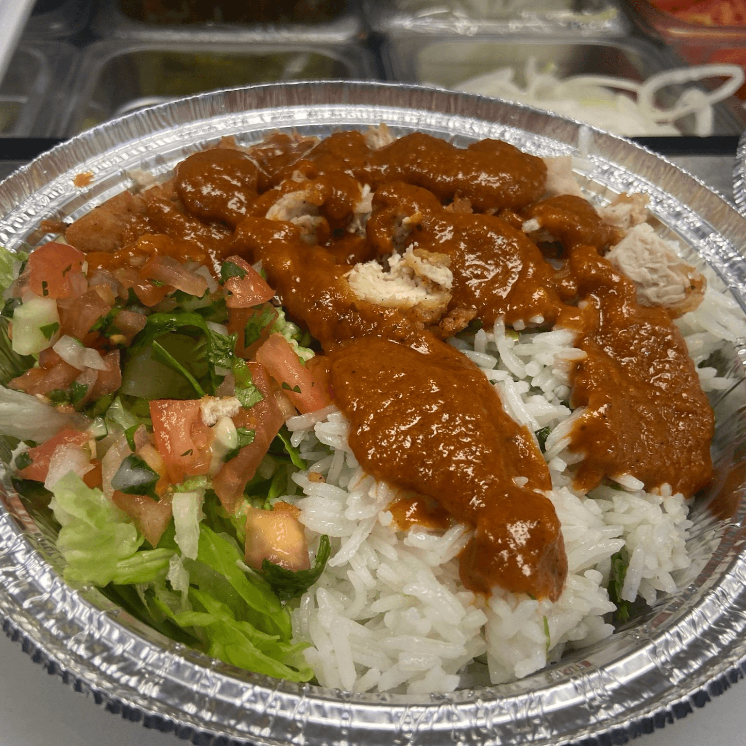 Saucy Chicken tender bowl.