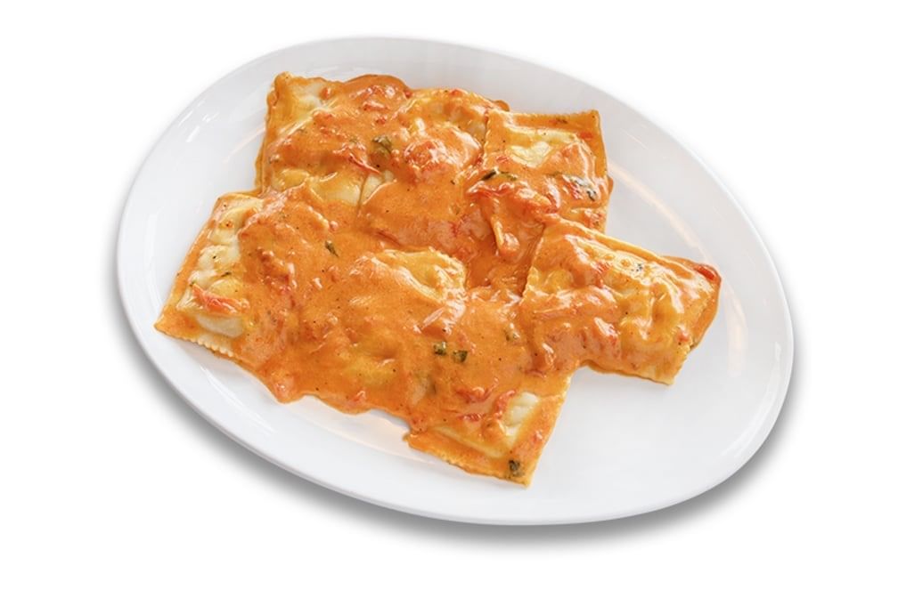 Four Cheese Ravioli Pink Sauce Pasta.