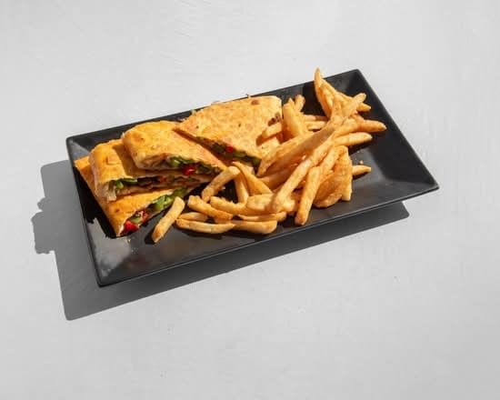 Cheese Fajita Quesadilla + Fries.
