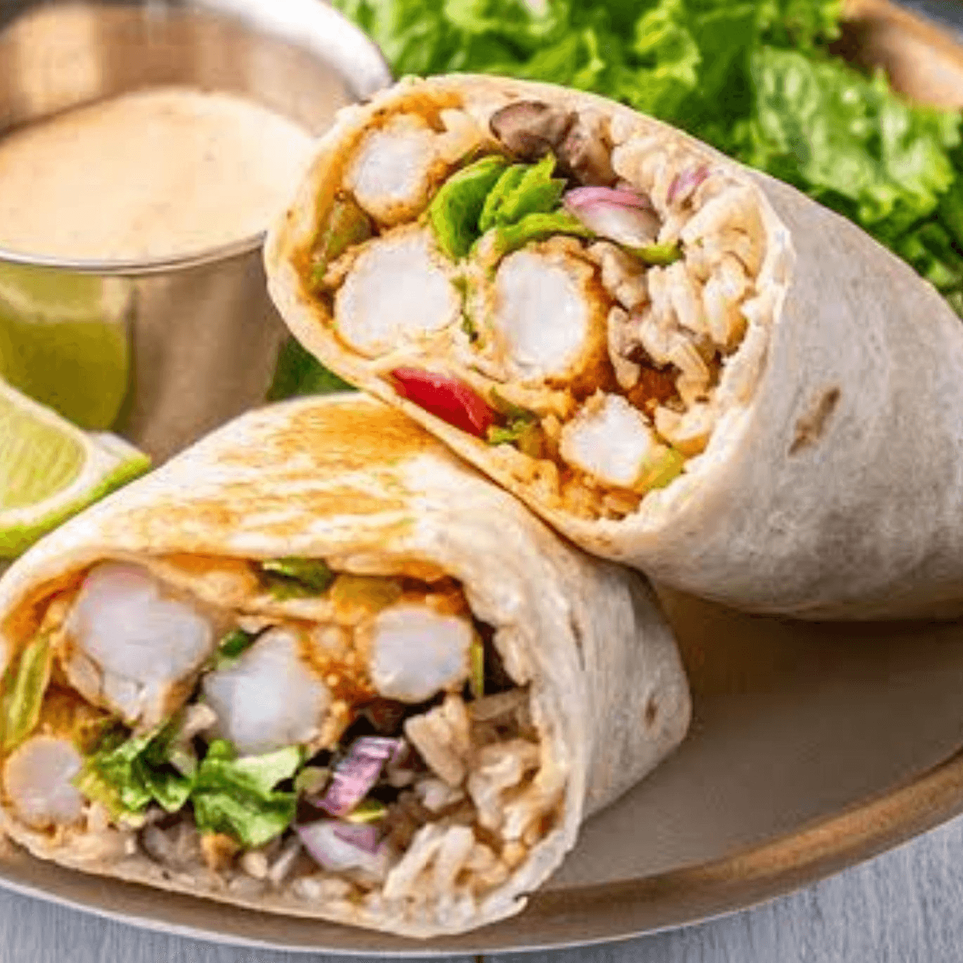 Old Bay Brunch Burrito: Shrimp, Bacon, Egg, Melted Cheese.