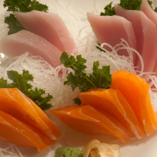 Yellowtail & Salmon Sashimi.