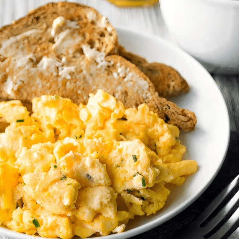 Scrambled bagel omelet.