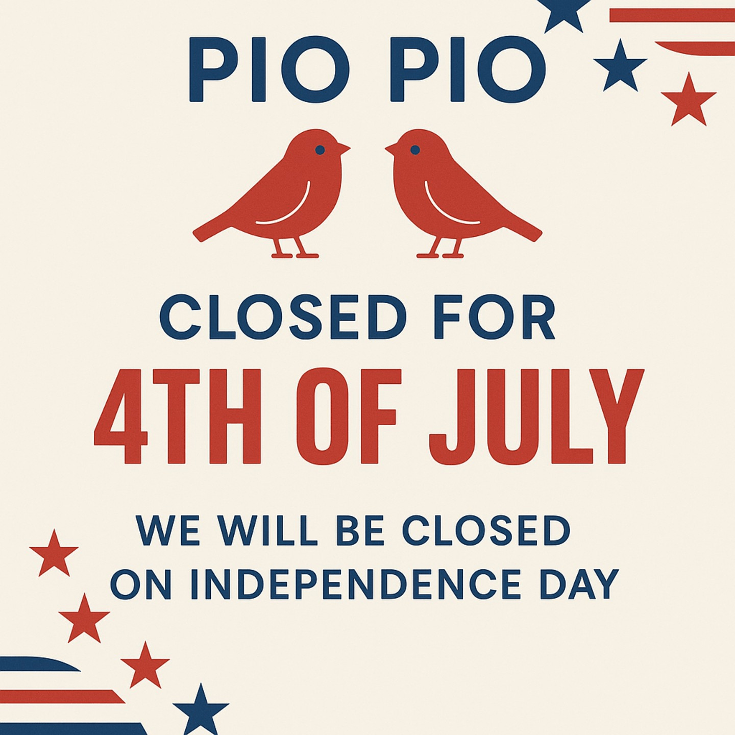 CLOSED - 4th of July