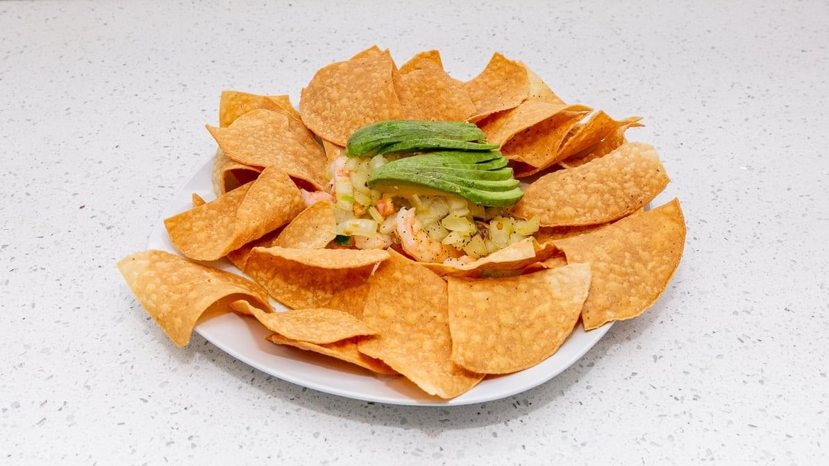 Ceviche and Chips.