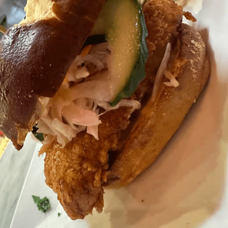 Lunch | spicy, crunchy chicken sandwich.