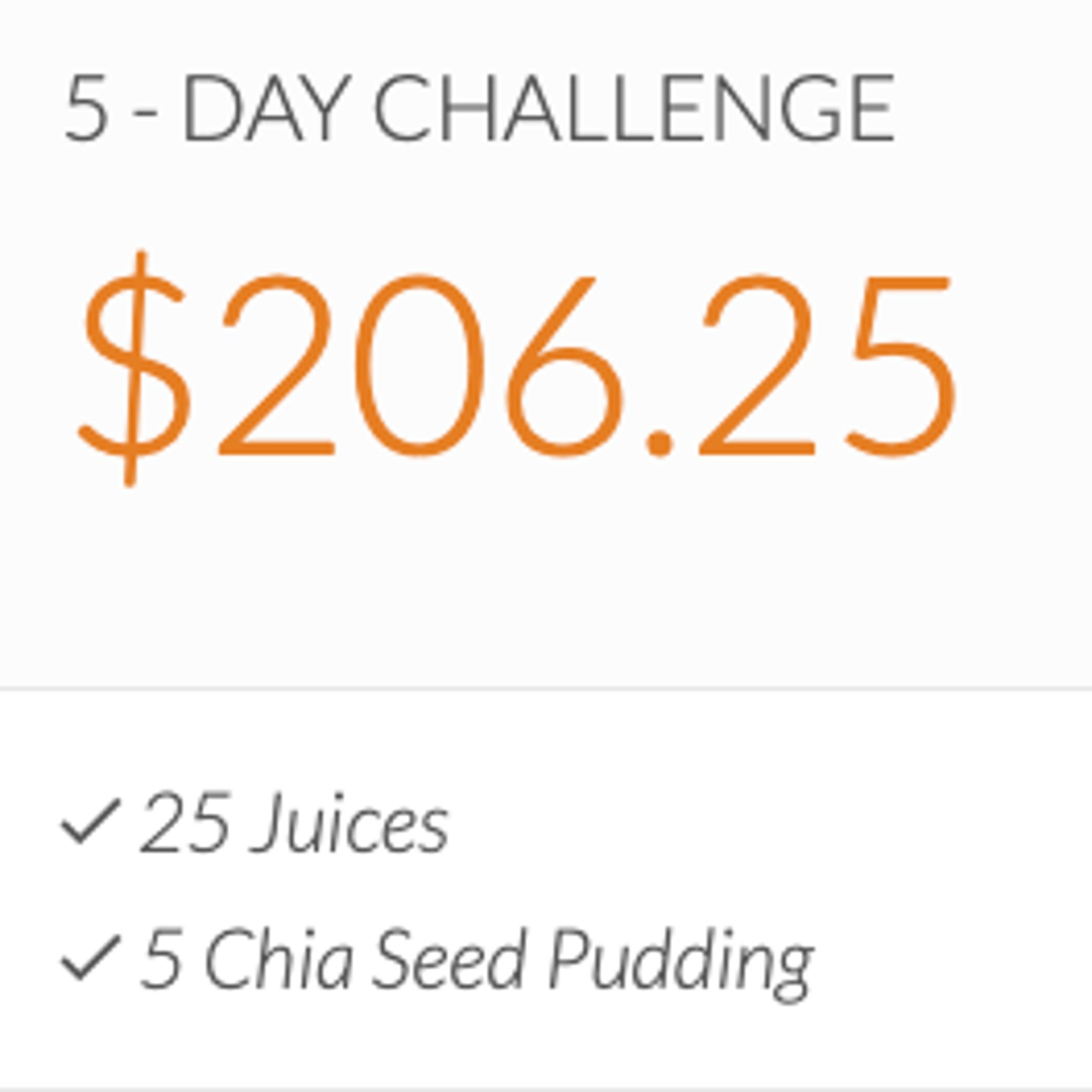 5 Day Challenge Package: