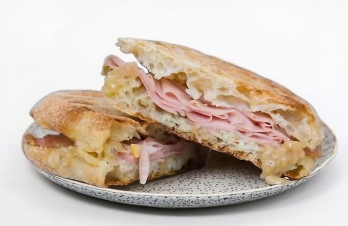 Mortadella, Gouda , Artichoke Panini.