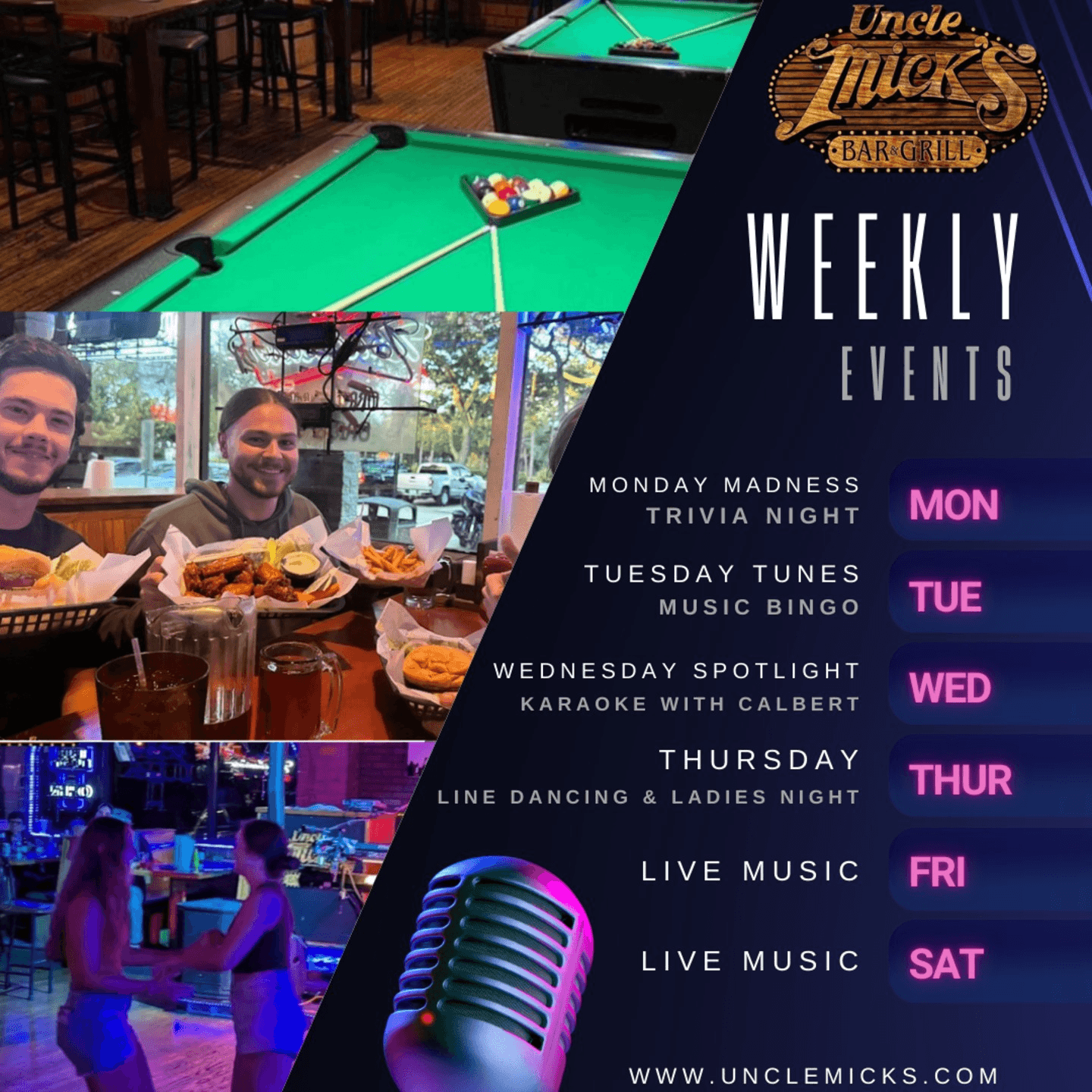 Weekly Entertainment Schedule