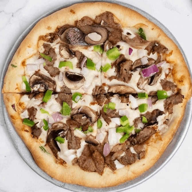 Philly Cheesesteak Pizza.