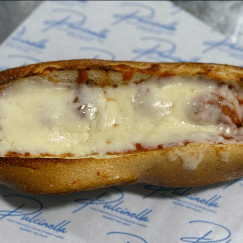 Meatball Parmigiana Sandwich.