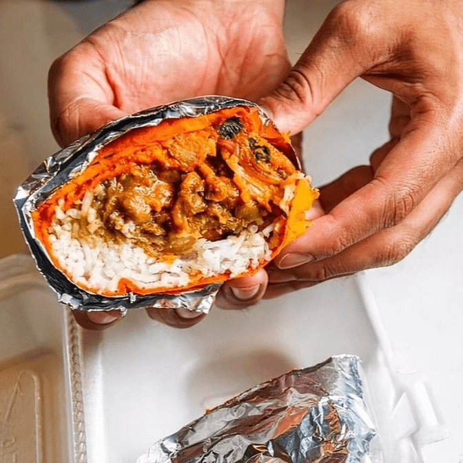 Samosa Chicken Burritos.