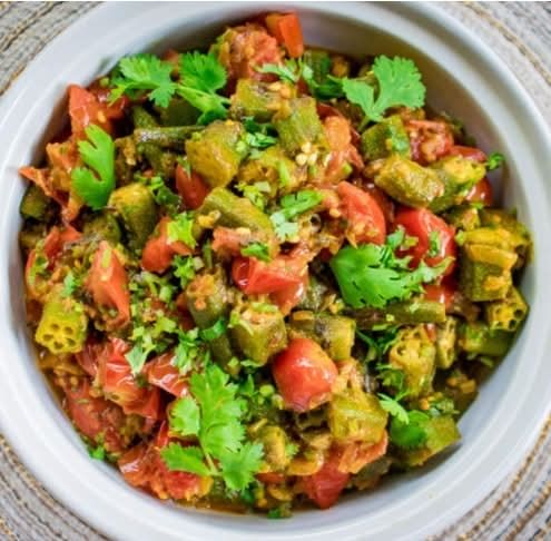 Bhindi Masala (vegan).