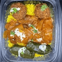 Sautéed Cabbage and Falafel.