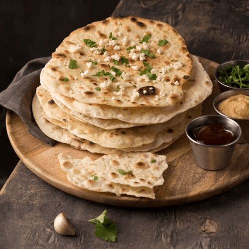 Delicious Naan Bread and Indian Cuisine