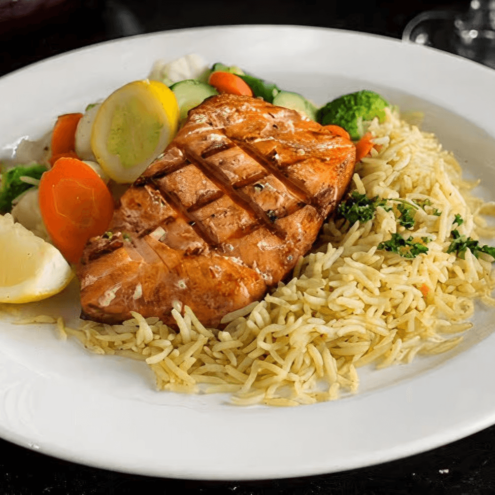 Grilled Saffron Salmon.