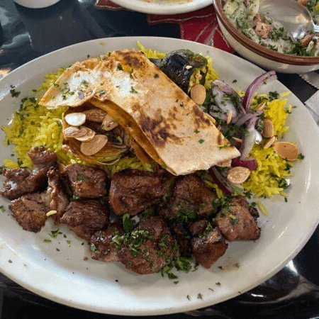 Lamb Kabob Platter.