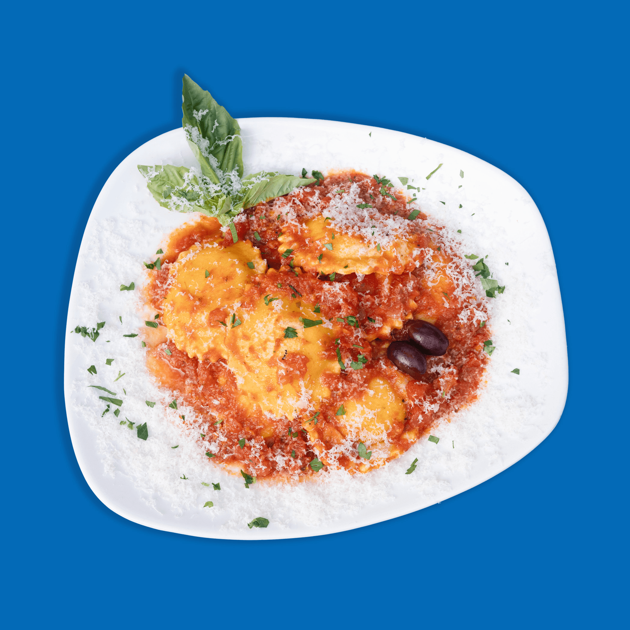 Cheese Ravioli Marinara.