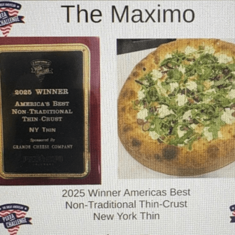 16” The Maximo 2025 1st place in The Great America Pizza Challenge  Non-Traditional Thin-Crust NY Thin.