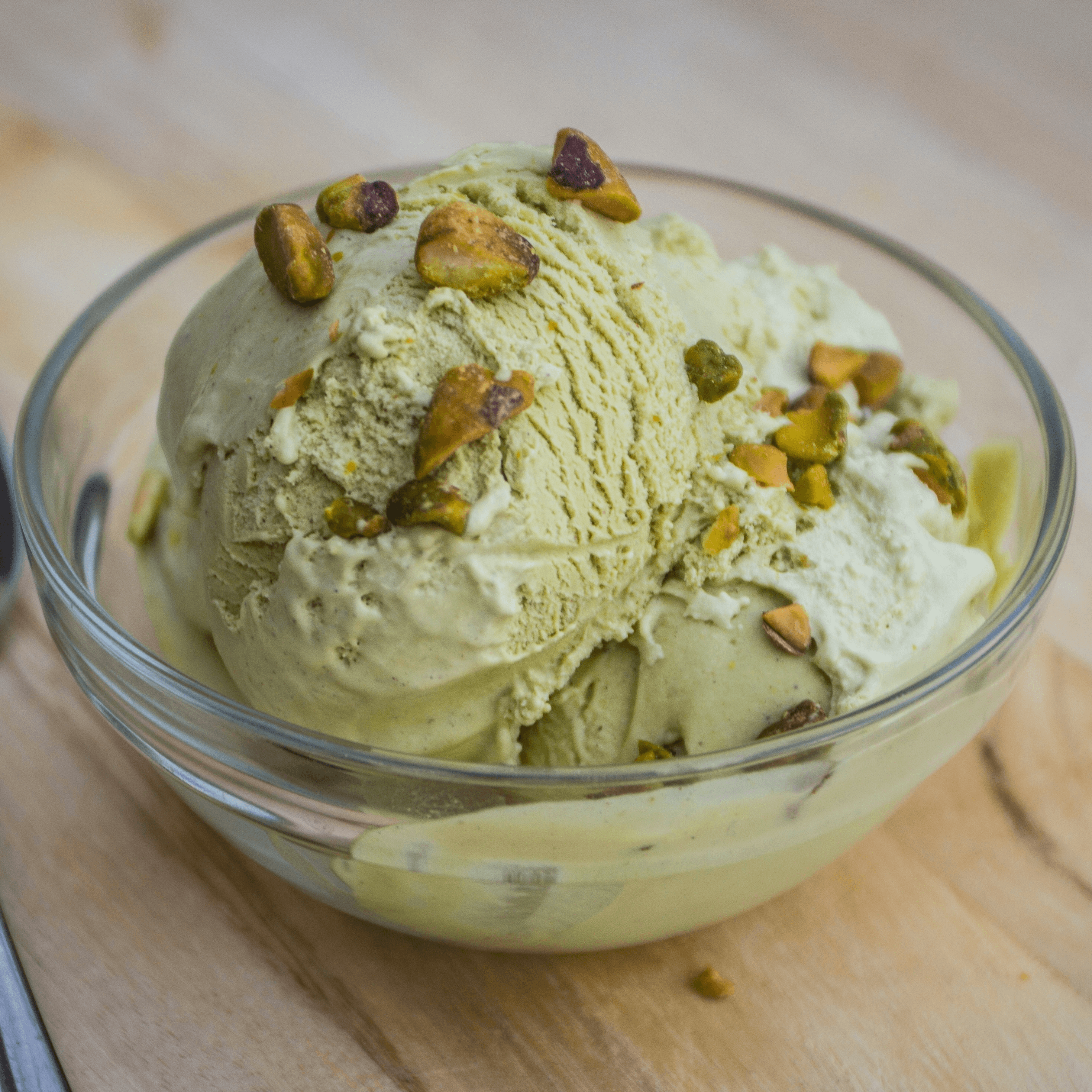Homemade Saffron Pistachios Gelato.