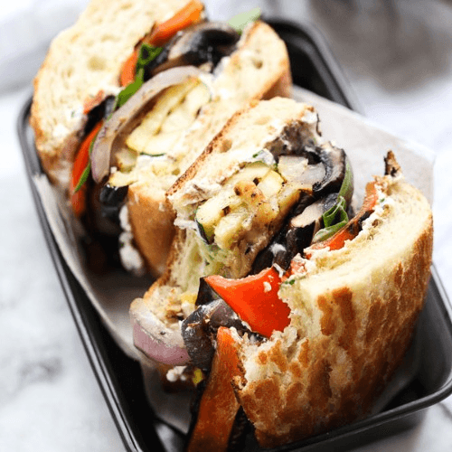 Grilled Veggie On Roll.