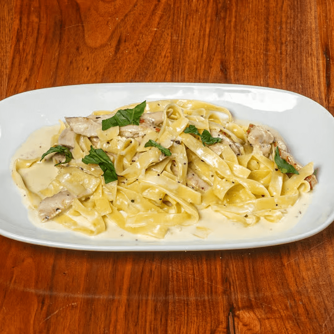 Fettuccine Chicken Alfredo.