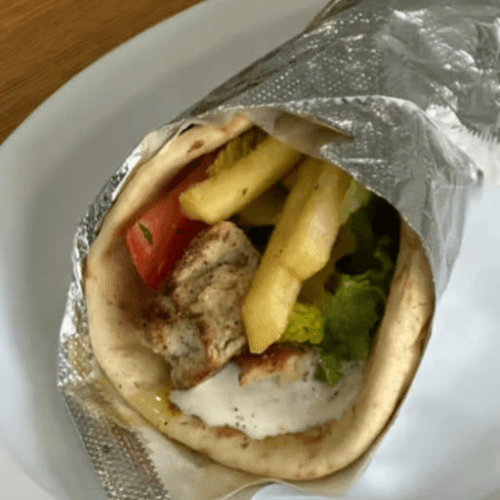 Pork Souvlaki Sandwich.