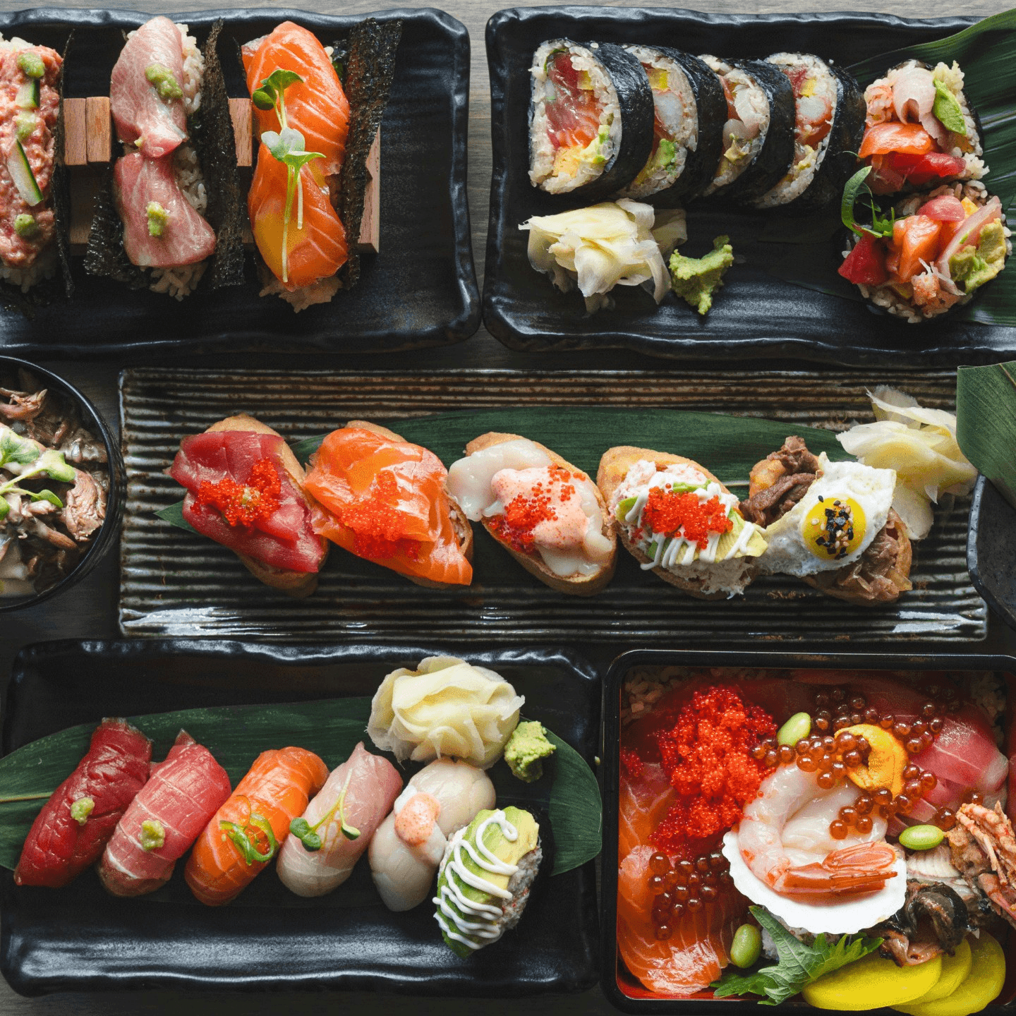 Authentic Nigiri, Futomaki, Inari, Kaisen Don