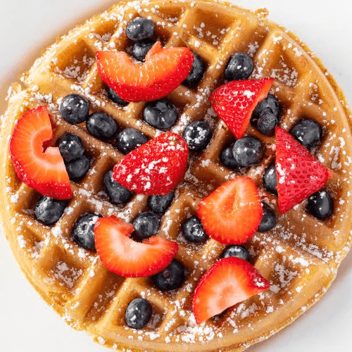 Waffle with Strawberries