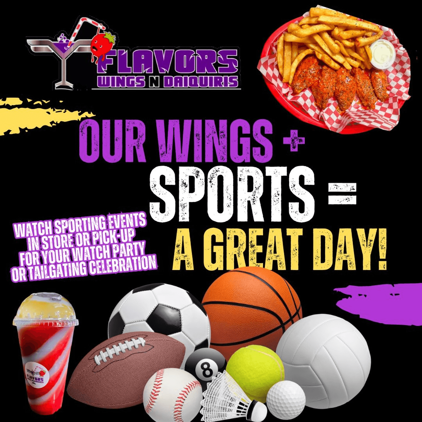 Sports, Wings, and Daiquiris Bliss!