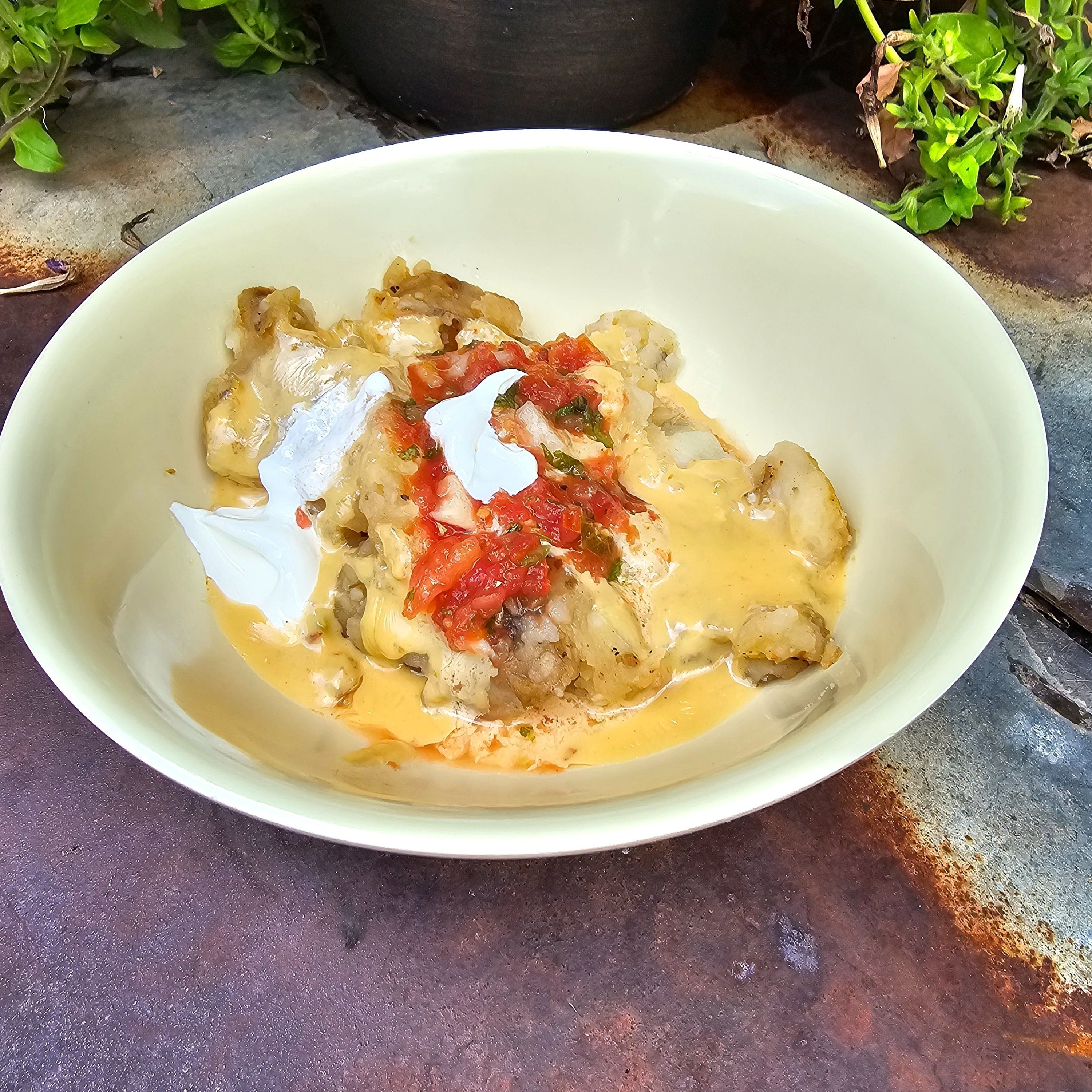 Cheesy Queso Potatoes.