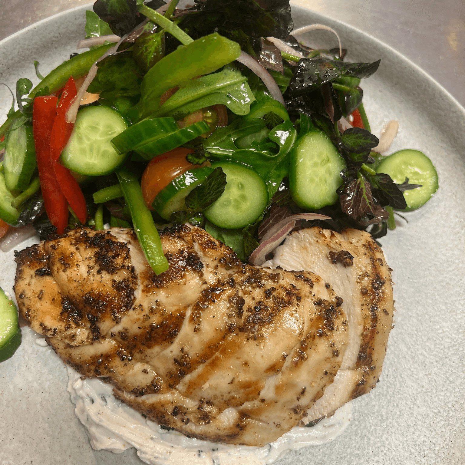Grilled Chicken Breast Salad.