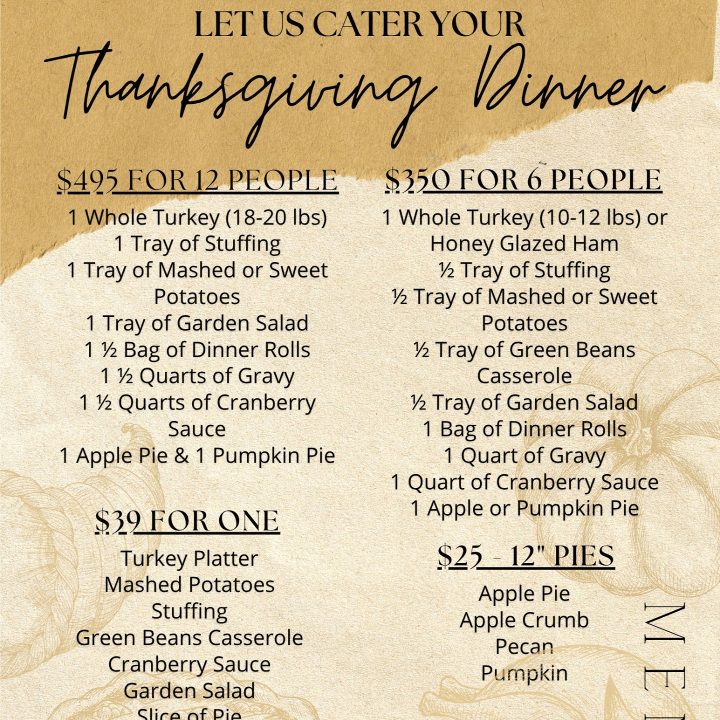 Take Out Thanksgiving 