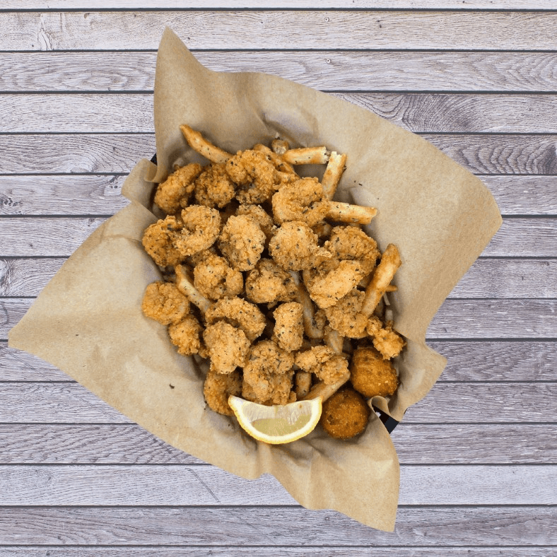 Popcorn Shrimp Basket.