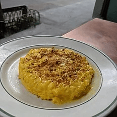 Saffron rice pudding.