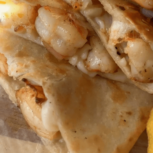 Chicken with Shrimp Quesadilla.