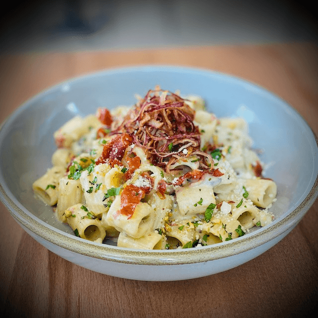Tray of Pasta al Pistacchio.