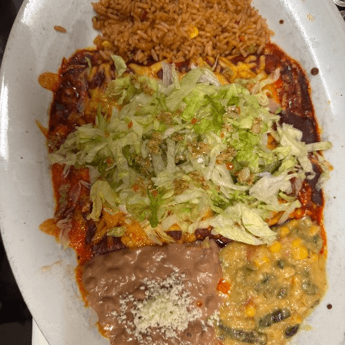 Three Cheese Enchiladas Plate.