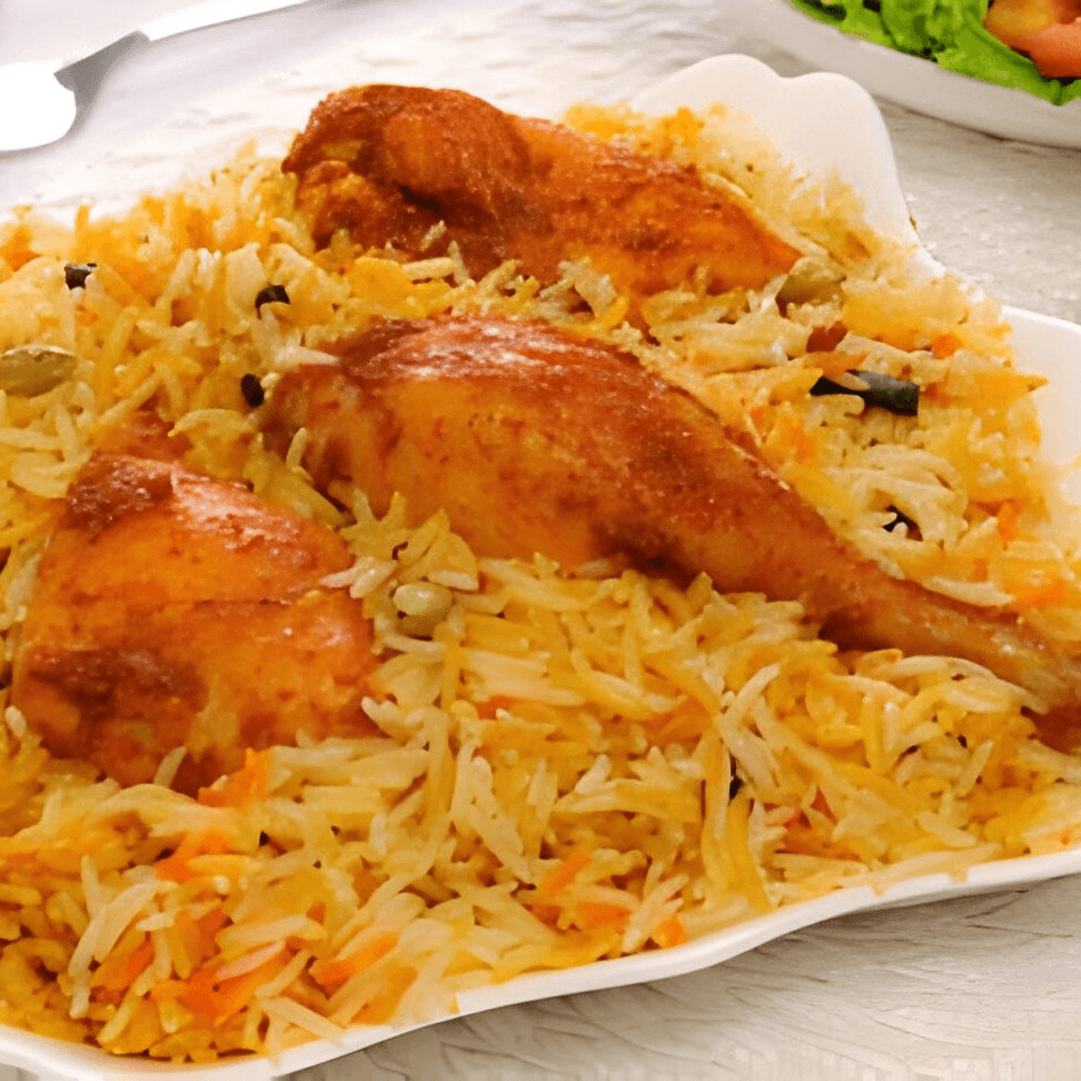 Chicken biryani.