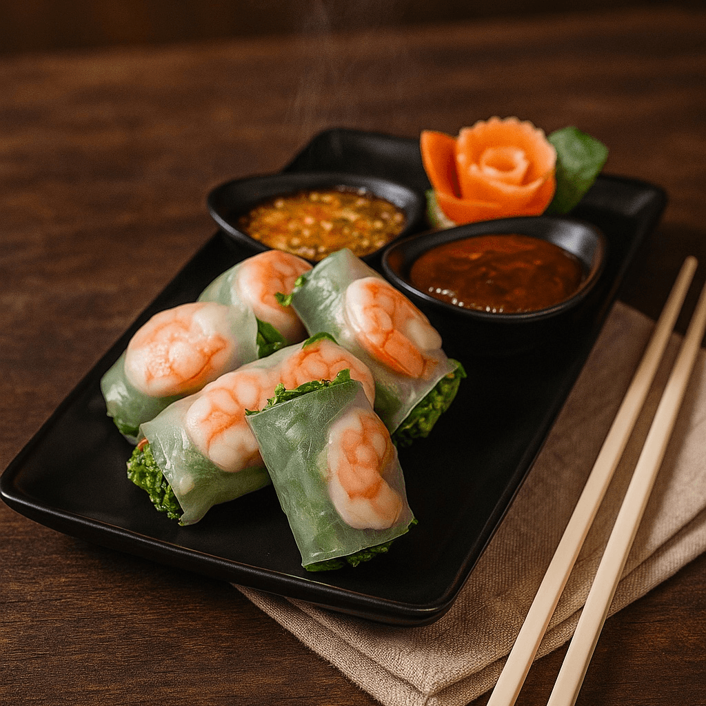 Fresh spring rolls (6 pieces).
