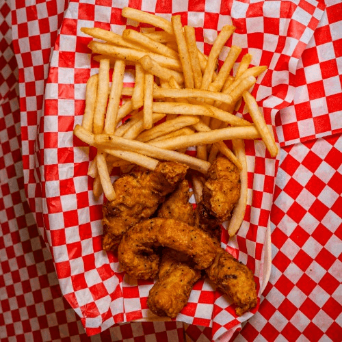 Chicken Fillets w/ Fries and Drink.